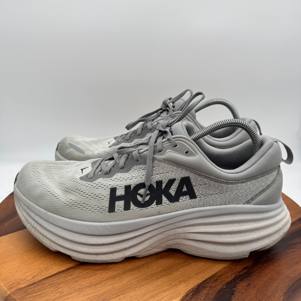 Hoka One One Bondi 8 Sharkskin Men Size 13D Lace Up 1123202 SHMS Running Walking - Picture 4 of 10